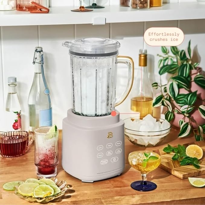 Power Exact Countertop Blender System 700W Motor 50oz Tritan Jar 20oz To-Go Cup 4 Presets 3 Speeds PrecisionSense Technology (Porcini Taupe)