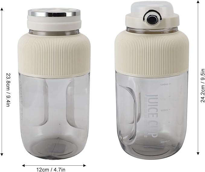 Electric Juicer Cup Mini Blender Bottles USB Rechargeable Portable Fruit Blender with Stainless Steel Blades Electric Mixer for Smoothies and Shakes (White)