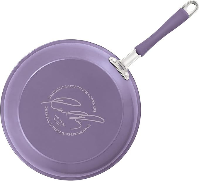 Rachael Ray Cucina Nonstick Cookware Pots and Pans Set 12 Piece Lavender Purple