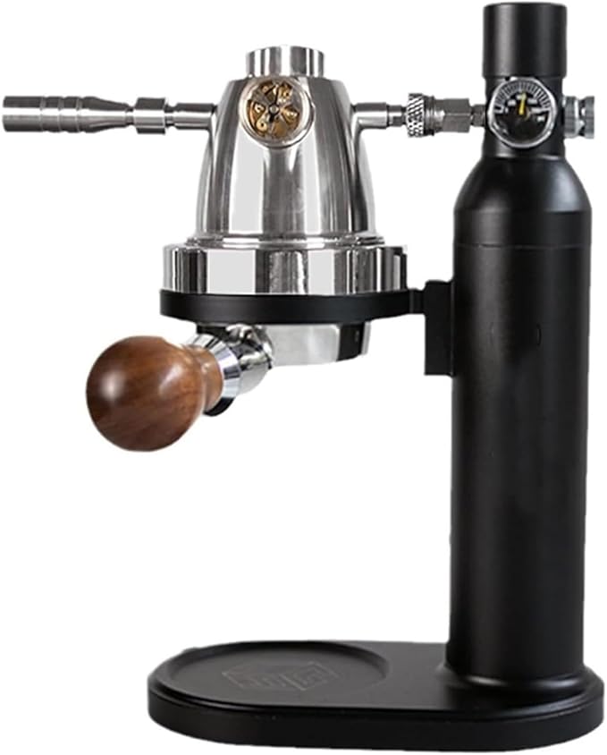 10bar Pneumatic Coffee Machine Variable Pressure Espresso Machine Pneumatic Espresso Coffee 58.5mm Powder Bowl Stand Height Adjustable Fast Exhaust for Camping Travel Outdoo.