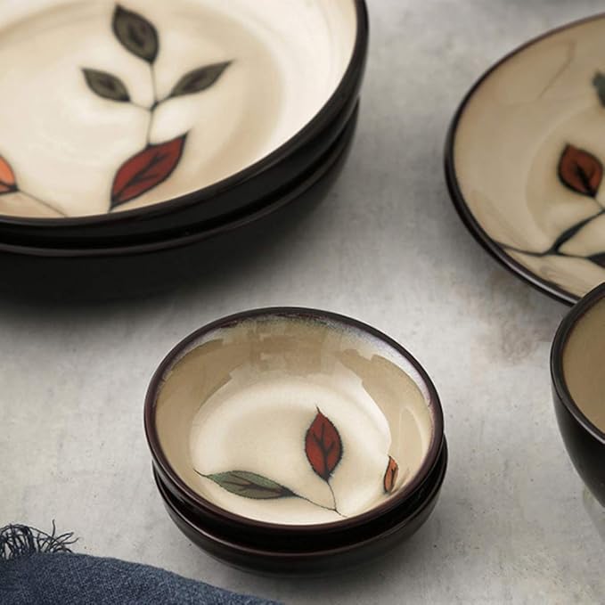 Ceramics Dinnerware Set with 18-PieceBowl/Dish/Spoon|Dinner SetsLeaf Pattern Porcelain Combination Set
