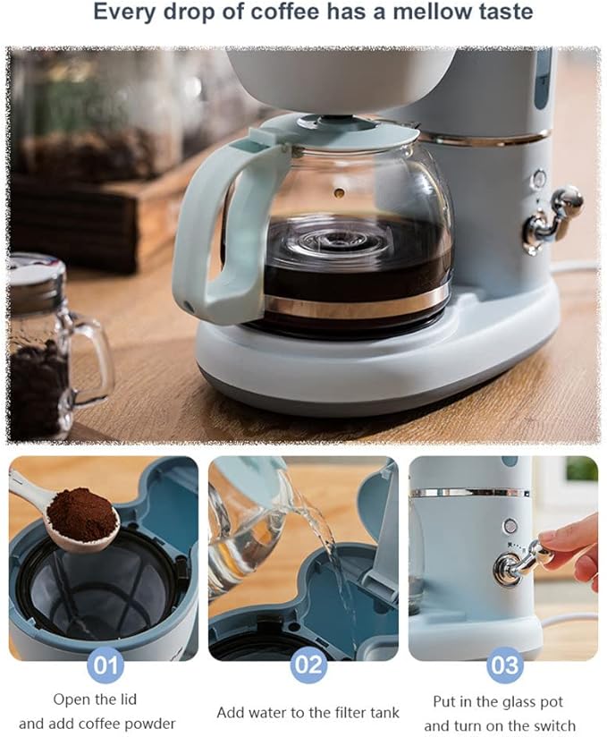 Household American Coffee Machine American Drip Type Coffee Maker Tea Pot 600ml Capacity The Concentration is Adjustable Continuous Heat Preservation