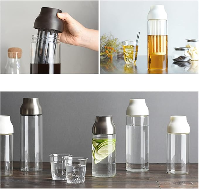 Coffee Maker Cold Brew Ice Brew Coffee Espresso Teapot Glass Bottle Glass Kettle Ice Drip Kettle Cold Kettle 1L Kitchen MachineWhite