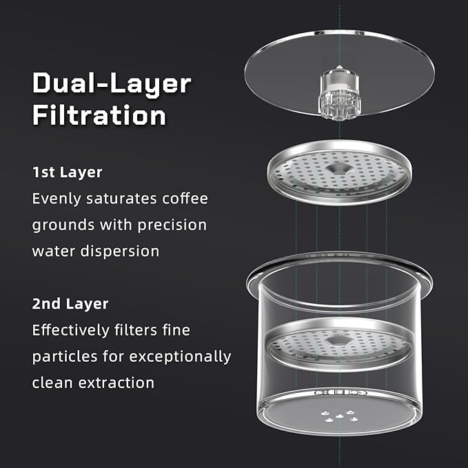 Iced Coffee Cold Brew Drip Maker 300ml/10oz Cold Brew Coffee Maker with 2 Filter Ice Coffee Machine for Home