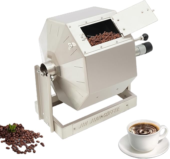 Coffee Bean Roaster Electric Coffee Roaster coffee Bean Baker Peanut Roasters Gas Burner Drum Type Stainless Steel for Home and Commercial Use14.5L/3.83gal