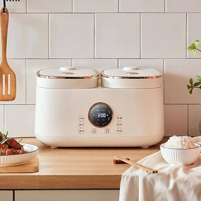 Professional Electric Rice Cooker400W 2L+2L Home Double Inner Tank Multi Function Rice Cooker 24H Appointment Non Stick Integrated Rice Cooker