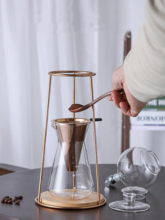 Cold Brew Coffee Maker Slow Drip Ice Coffee Brewer 400ML Borosilicate Glass Pour Over Dripper Coffee for Home Coffee Bar Accessories