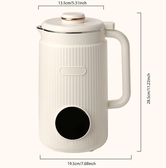 Nut Milk Maker Machine 8 in 1 Soy Milk Maker with 12 Hour Timer Keep-Warm Function Self Cleaning Automatic Plant Based Milk Maker Blender for Almond Oat Coconut Juice Cream (White)