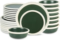Stone Lain Capri 24-Piece Dinnerware Set Stoneware Green