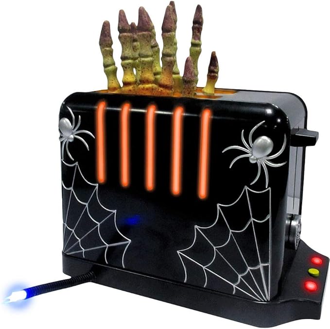 Slice of Terror Animated Skeleton Haunted Toaster - Lights Up with Sound