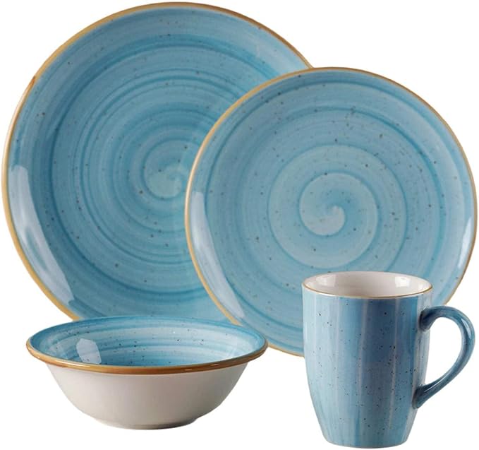 Aqua Collection 4-Piece Dinnerware Set for 1