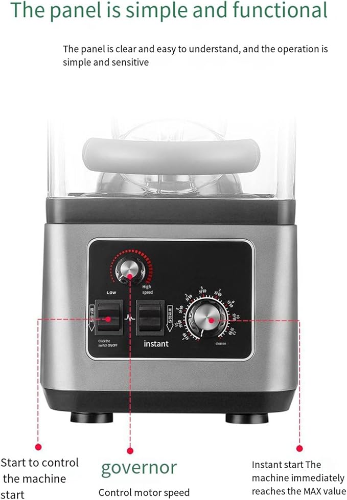Smoothie Maker Blender with Soundproof Cover Silent 1800W 2.5/4.5L Multifunctional Soy Milk BlenderBlack-4.5L