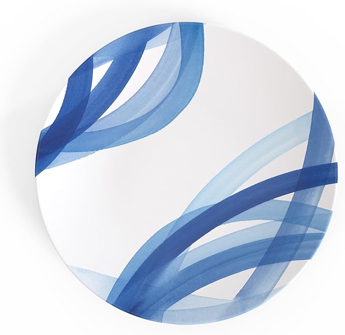 TervisHome Melamine Dinner Plates - Set of 4 | Yao Cheng Azure Collection | Durable Stoneware-like Quality Dishwasher Safe Perfect for Indoor and Outdoor Use