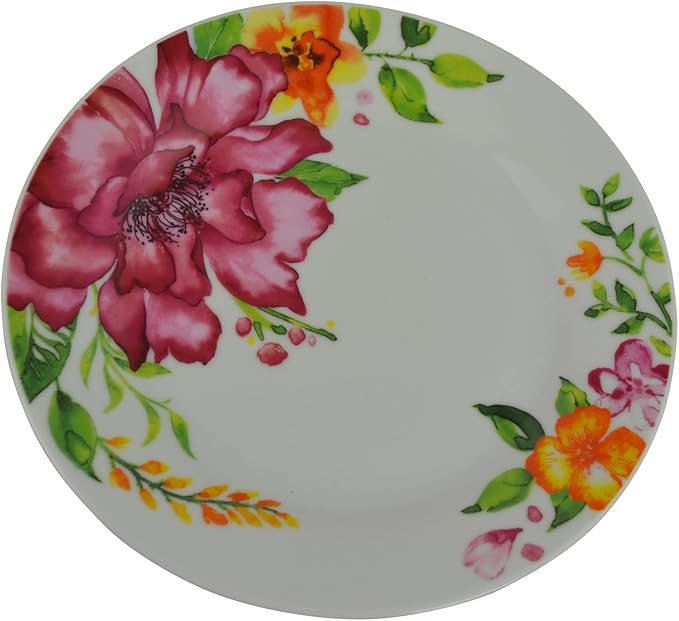 16 Piece purple Floral Dinnerware Set Service for 4