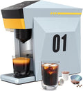 Espresso Machine 19bar Single-Serve Coffee Maker Capsule Coffee Machine with 800ML Water Tank Intelligent Touch Control Fast Brew for Latte Cappuccino Home Office Use Orange