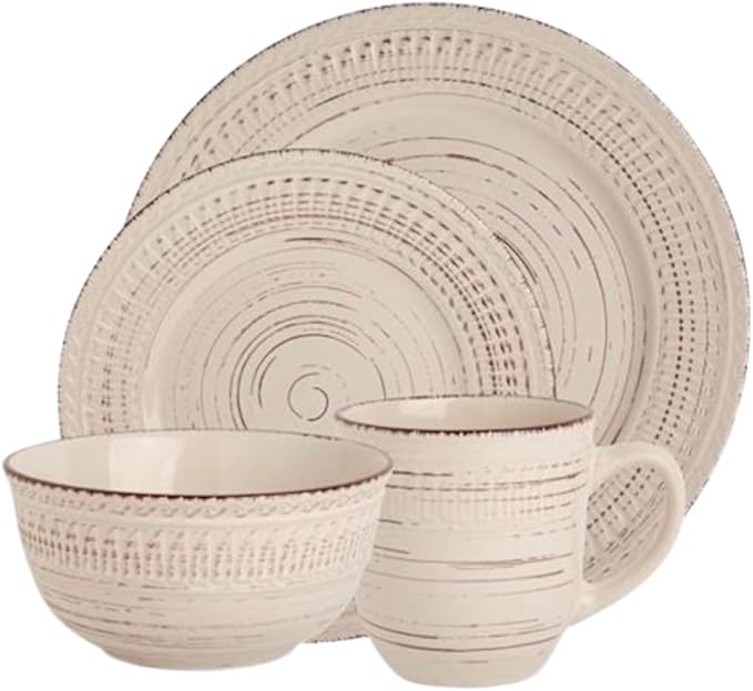 Dinnerware Set 16 Pieces - Teal (Cream)