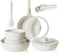 12 PCS Pots and Pans Set Non Stick Kitchen Induction Cookware Oven-Safe Stackable RV Cookware with Detachable Handle