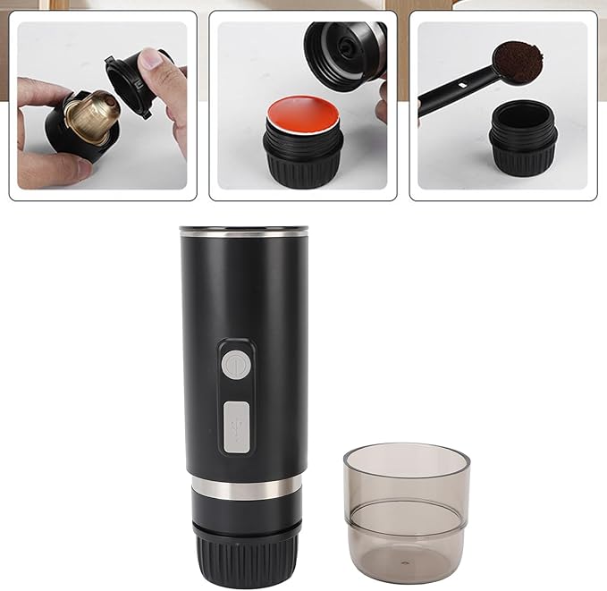 Yunseity Portable Automatic Coffee Machine 110ml Water Capacity 30-50ml Electric Espresso Travel Maker 800mAh Battery for Travel Camping Hiking Fishing Picnics