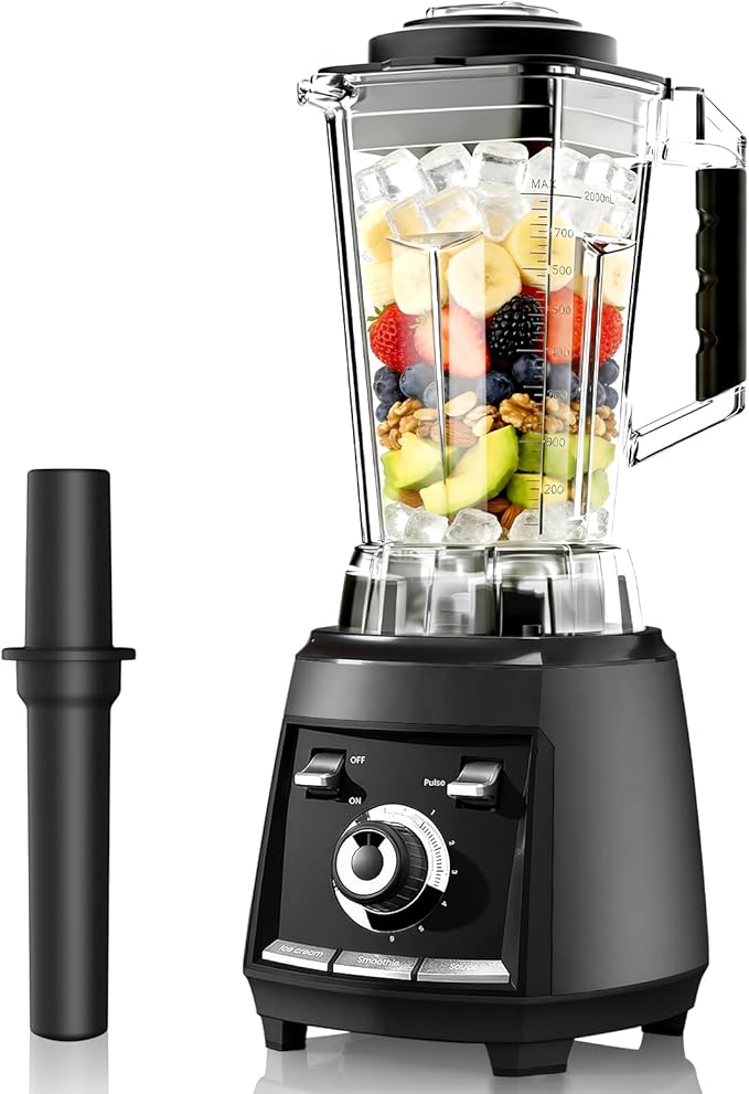 Blenders for kitchen 1800W Smoothie Blender Professional High Speed Countertop Blender with Stainless Steel Blades 68-oz. Pitcher Ice Crushing &amp Frozen Fruit BPA Free Black