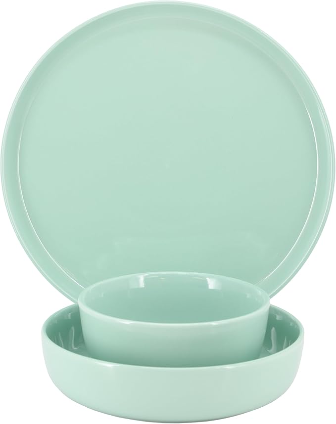 Elama Duncan 18 Piece Porcelain Dinnerware/Tableware Set Service for 6 (Mint)