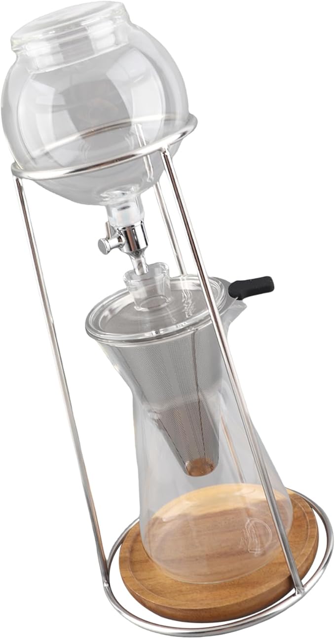 ZJchao Dripper Hand Brew Coffee Maker Premium Borosilicate Glass Heat Proof Portable Cold Brew Coffee Maker for Home Bar and Hotel Use Transparent