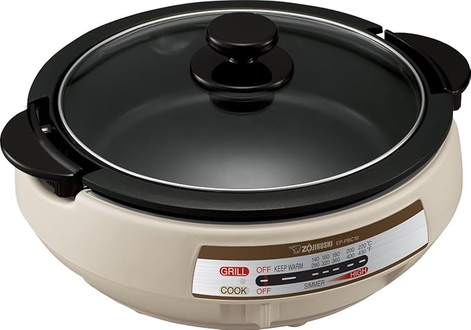 Zojirushi EP-PBC10 Gourmet d'Expert Electric Skillet &amp NS-ZCC10 Neuro Fuzzy Rice Cooker 5.5-Cup White