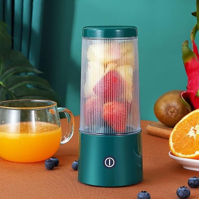 350ml Portable Electric Juicer Mini Fruit Blender Rechargeable Smoothie Processor Personal Squeezer with 1500mAh Battery(Pink)