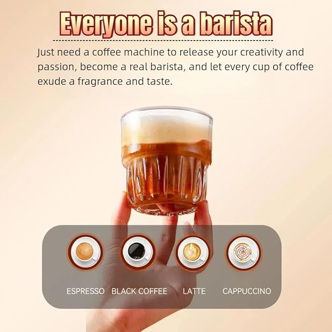 Portable Espresso Maker with 20Bar Pressure &amp 7500mAh Battery - Fast Heating Coffee Machine for Travel Camping - Compatible with Grounds &amp Nespresso - Compact 640g Food-Grade Stainless Steel