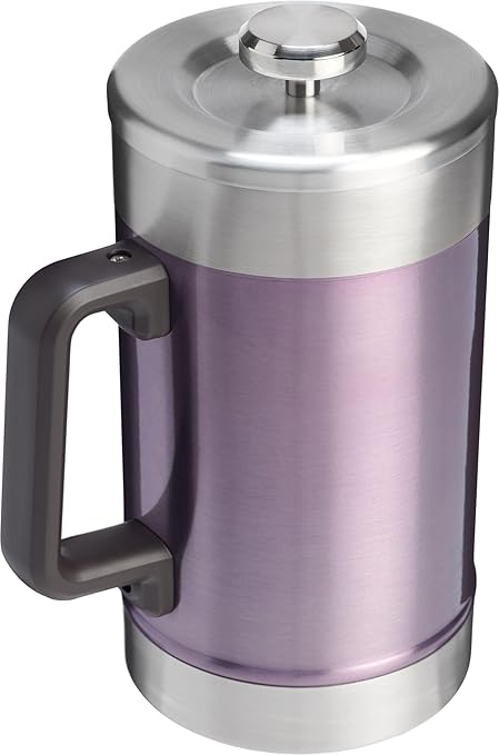STANLEY Classic Stay-Hot French Press Coffee Maker 48 oz | 5 Minute Brew 4 Hours Hot | Mesh Filter for Coffee Grounds | Insulated Stainless Steel French Press | BPA-Free | Wisteria Shine