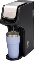 Hamilton Beach 49918 FlexBrew Single-Serve Coffee Maker Compatible with Pod Packs and Grounds 14 oz Black Stainless - Fast Brew