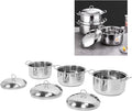 Topyond 3 Piece Stainless Steel Pot Set Even Heat Distribution AntiStick Coating Soup Pots with Lids Induction Ready Cookware for Home Kitchen and Restaurants Easy Cleaning