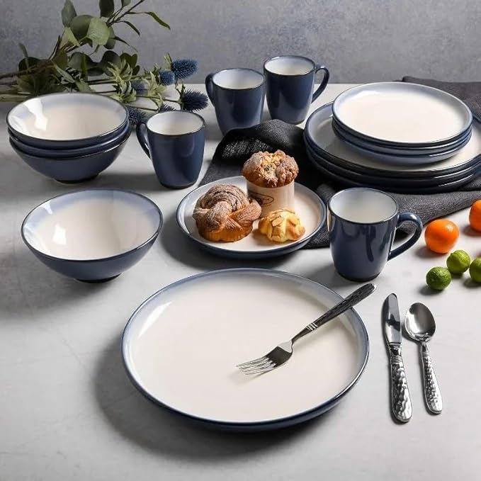Family Hotel Tableware Stoneware Dinnerware Set Service for Four (16pcs) Dishes and Plates Sets