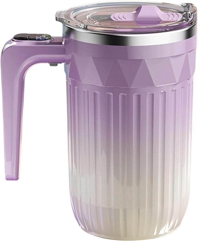 Rechargeable Self Stirring Cup - Electric Coffee Mug for Cocoa | High Torque Motor with Insulated Thermal Walls &amp Button for Birthday Busy Commuters Tea Lovers and Local Cafes