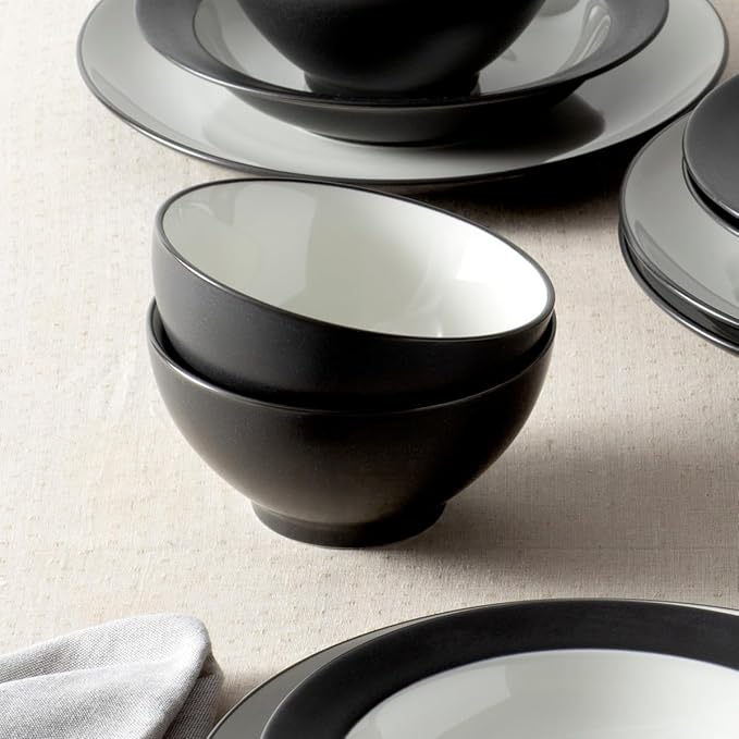 Noritake Colorwave Graphite 12-Piece Coupe Dinnerware Set Service for 4