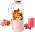 Asa Vea Mini Blender for Smoothies and Milkshakes Portable Blender Rechargeable Personal Size Blender with Quota Outer Travel Lid with 4 Blades 11 oz for Outdoors Camping (Pink-550ml)