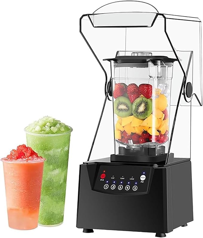 Commercial Blender for Smoothies 2L Electric Stand Mixer Ice Crusher with 17000 RPM Blades and Soundproof Enclosure 5 Presets Quiet Kitchen Machine C