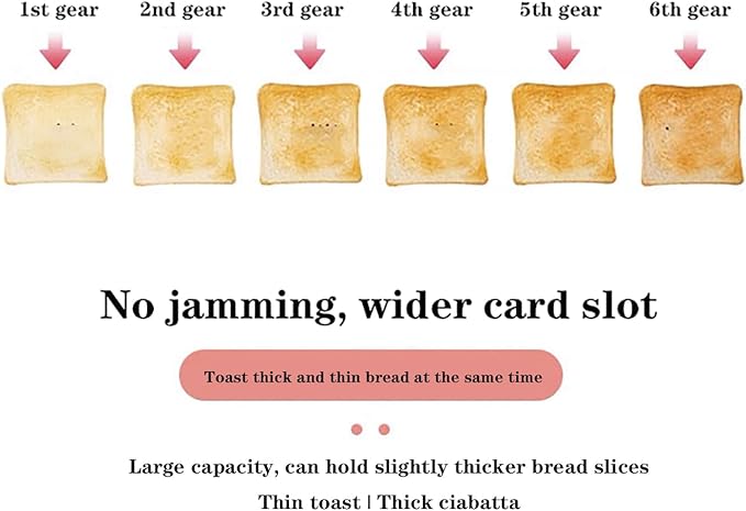 Toater2 Slice Toaster With 1.18 Wide Slot Smart Toaster 6 Browning Settings Defrost Reheat Removable Crumb Tray