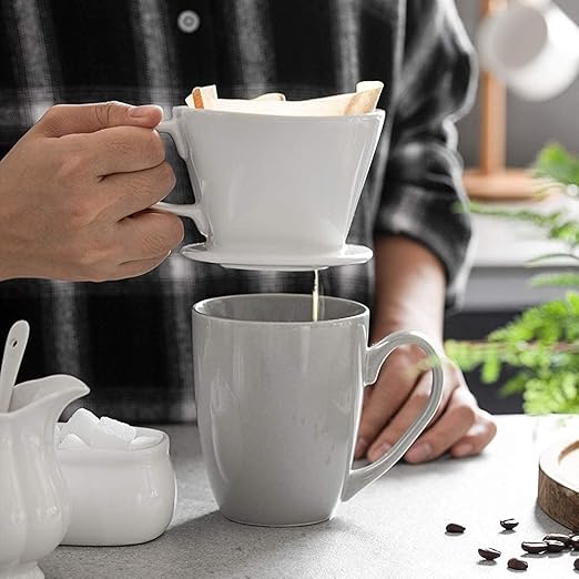 DOWAN 12OZ Coffee Cups and Pour Over Coffee Maker