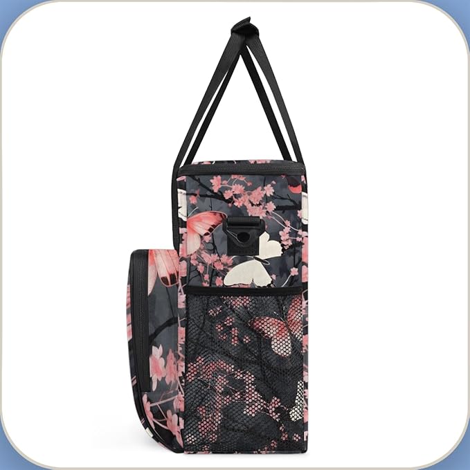 Abstract Butterfly Coffee Maker Carrying Bag Artistic Butterfly Travel Storage Bag Compatible with K-Mini or K-Mini Plus Single Serve Coffee Brewer Carrying Case with Pockets &amp Shoulder Strap