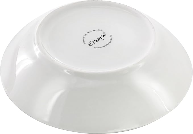 Elama Sarah 18 Piece Porcelain Ribbon Lined Dinnerware Set Service for 6 in White and Black