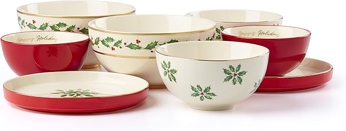Lenox 893494 Holiday Luna Nesting Dinnerware Set Christmas Hosting