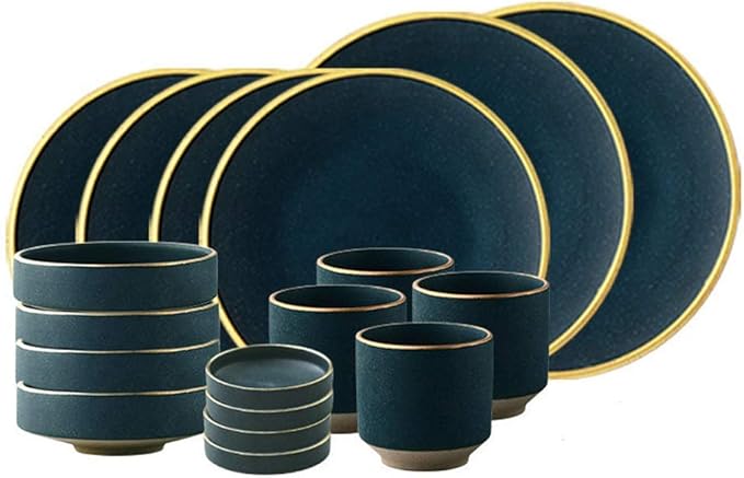 22 Pieces Nordic Style Porcelain Dinnerware Set Romantic Ceramics Upscale Phnom Penh Plate Set