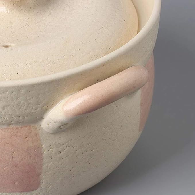 Earthenware Clay Rice PotJapanese Stone Rice CookerStove Stew PotHot PotCeramic Casserole with LidHeat Resistant Stock Pot for Steam Simmering F 2l (B 1L)