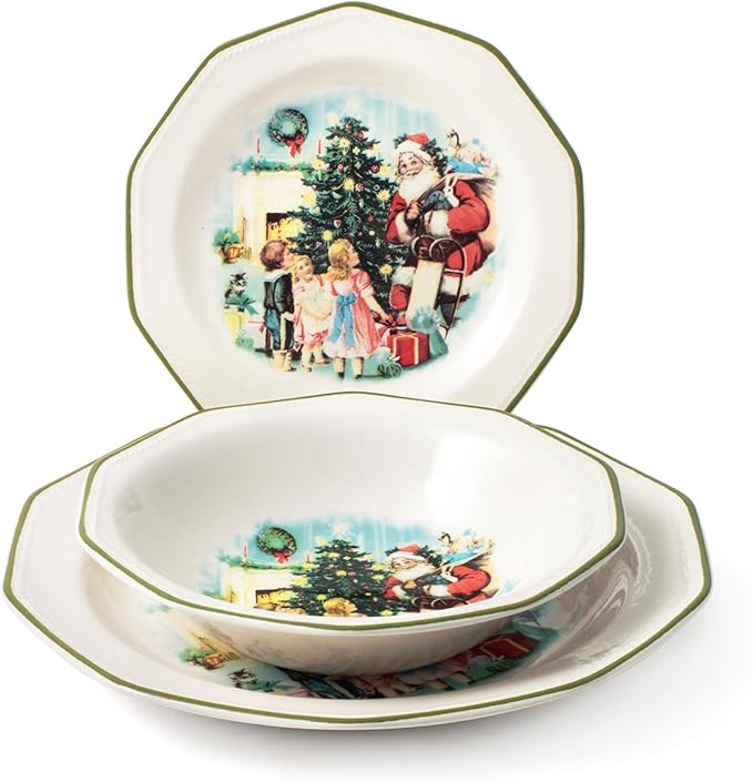 H&amph Christmas Cheer 18-Piece Dinner Set