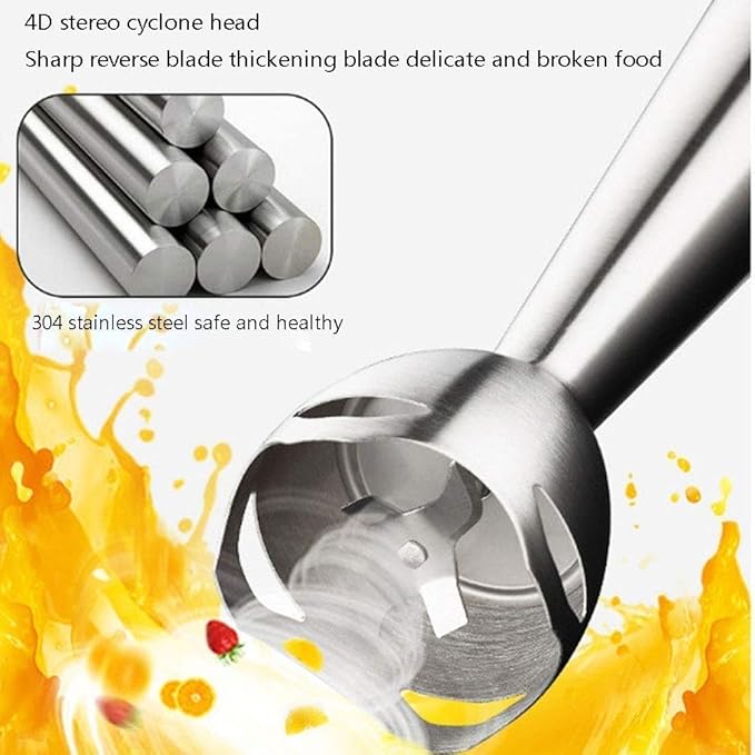 Hand Blender 3-in-1 8-Speed Stick Blender with 500ml Food Grinder BPA-Free 400ml Container Egg Whisk Puree Kid Food