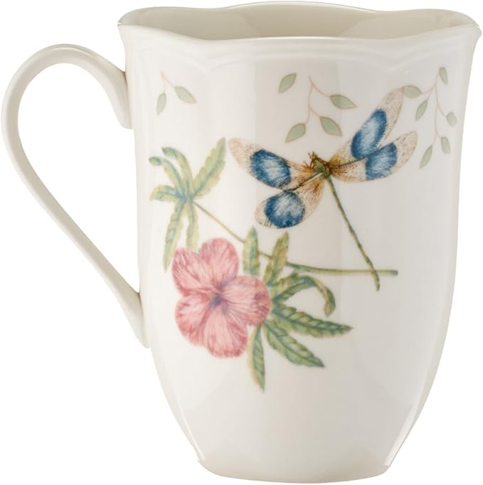 Lenox Dinnerware Set Butterfly Meadow 18-Piece Set Service For 6 White Porcelain Butterfly And Flower Designs Plates And Bowls Sets Dishwasher Safe Home &amp Kitchen (18 Pieces Assorted)