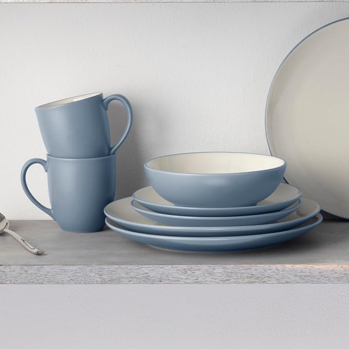 Noritake Colorwave Ice 16-Piece Coupe Set Service for 4 in Blue/Ice