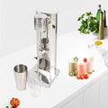 Electric Single Head Milk Shaker180W Stainless Steel Silver Commercial Drink Mixer With CupIce Shovel＆Cleaning BrushInfinitely Variable Speed Smoothie Malt For Cocktail Tea Coffee