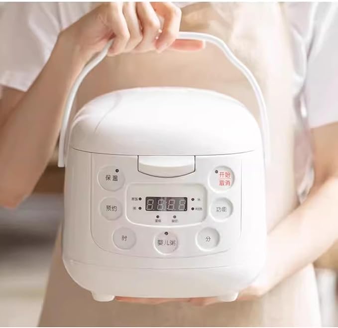 Rice Cookers 2L Mini Multifunctional Electric Rice Cooker Smart Soup Pot Heat Preservation 24H Appointment for Household and Dorm Rice Maker