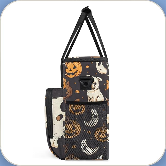 Retro Pumpkin Coffee Maker Carrying Bag Bright Pumpkin Travel Storage Bag Compatible with K-Mini or K-Mini Plus Single Serve Coffee Brewer Carrying Case with Multiple Pockets &amp Shoulder Strap